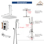 10 in./12 in. Ceiling Mount Shower System with Hand Shower & Tub Spout
