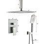 10-inch/12-inch Rain Shower System with 3-Spray Pattern Hand Shower in Brushed Nickel