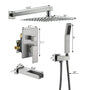 10-inch/12-inch Wall Mounted Rain Shower System with Handheld & Tub Filler