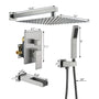 10-inch/12-inch Wall Mounted Rain Shower System with Handheld & Tub Filler