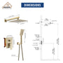 10" Brushed Gold Shower System Wall/Ceiling Mount Rain Shower System