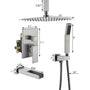 10-inch Ceiling-Mount 3-Function Shower System with Waterfall Tub Spout