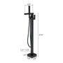 Single-Handle Freestanding Waterfall Bathtub Faucet with Handheld Shower