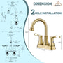 Casainc 4 Inch 2-Handle Centerset Bathroom Sink Faucet 360° Swivel Spout Vanity Faucet