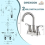 Casainc 4 Inch 2-Handle Centerset Bathroom Sink Faucet 360° Swivel Spout Vanity Faucet