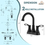 Casainc 4 Inch 2-Handle Centerset Bathroom Sink Faucet 360° Swivel Spout Vanity Faucet