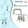 Casainc 4 Inch 2-Handle Centerset for Bathroom Sink Vanity Faucet 360° Swivel Spout