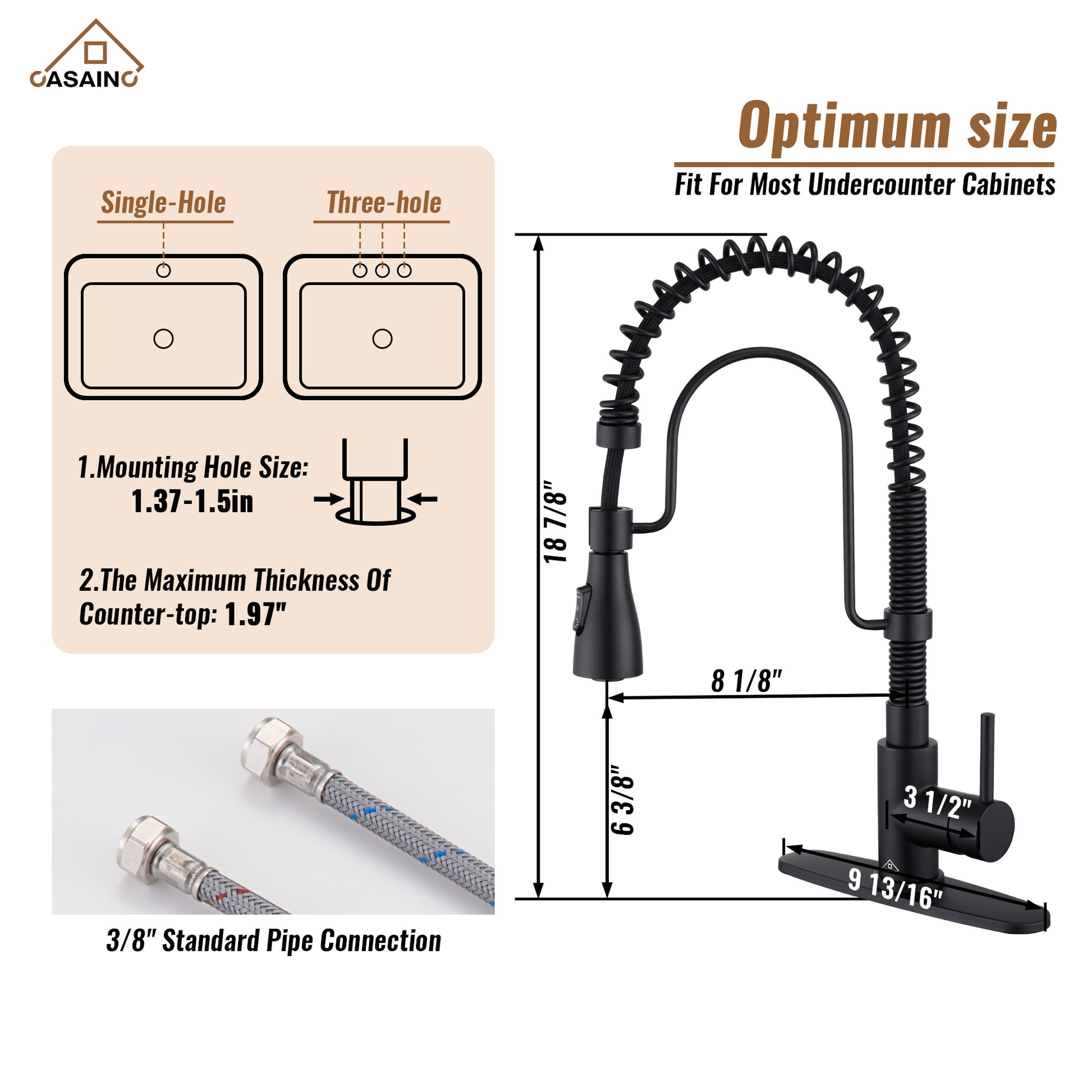Single Handle Commercial Style Pull-Down Kitchen Faucet