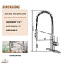 Commercial Style Pull-Down Single Handle 19" Kitchen Faucet