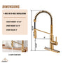 Commercial Style Pull-Down Single Handle 19" Kitchen Faucet