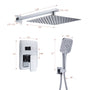 CASAINC 9.8" Square Wall-mounted Rain Shower Faucet with Pressure Balanced Valve