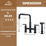2-Handle Bridge Kitchen Faucet with Pull-Out Side Sprayer in Matte Black/Brushed Nickel/Brushed Gold