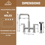 2-Handle Bridge Kitchen Faucet with Pull-Out Side Sprayer in Matte Black/Brushed Nickel/Brushed Gold
