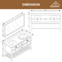 CASAINC Bathroom Vanity 60 x 22 x 35.4 with 1.2" Thickness Countertop & Backsplash, Bothe Side Rectangular Sink, 4 Soft Closing Doors, 2 Dove Tail Drawer Construction, Soft Close Drawer Hinges, Gray, White (With Mirror)