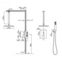 10" Square Bathroom Ceiling-Mount Shower System with Handheld Shower