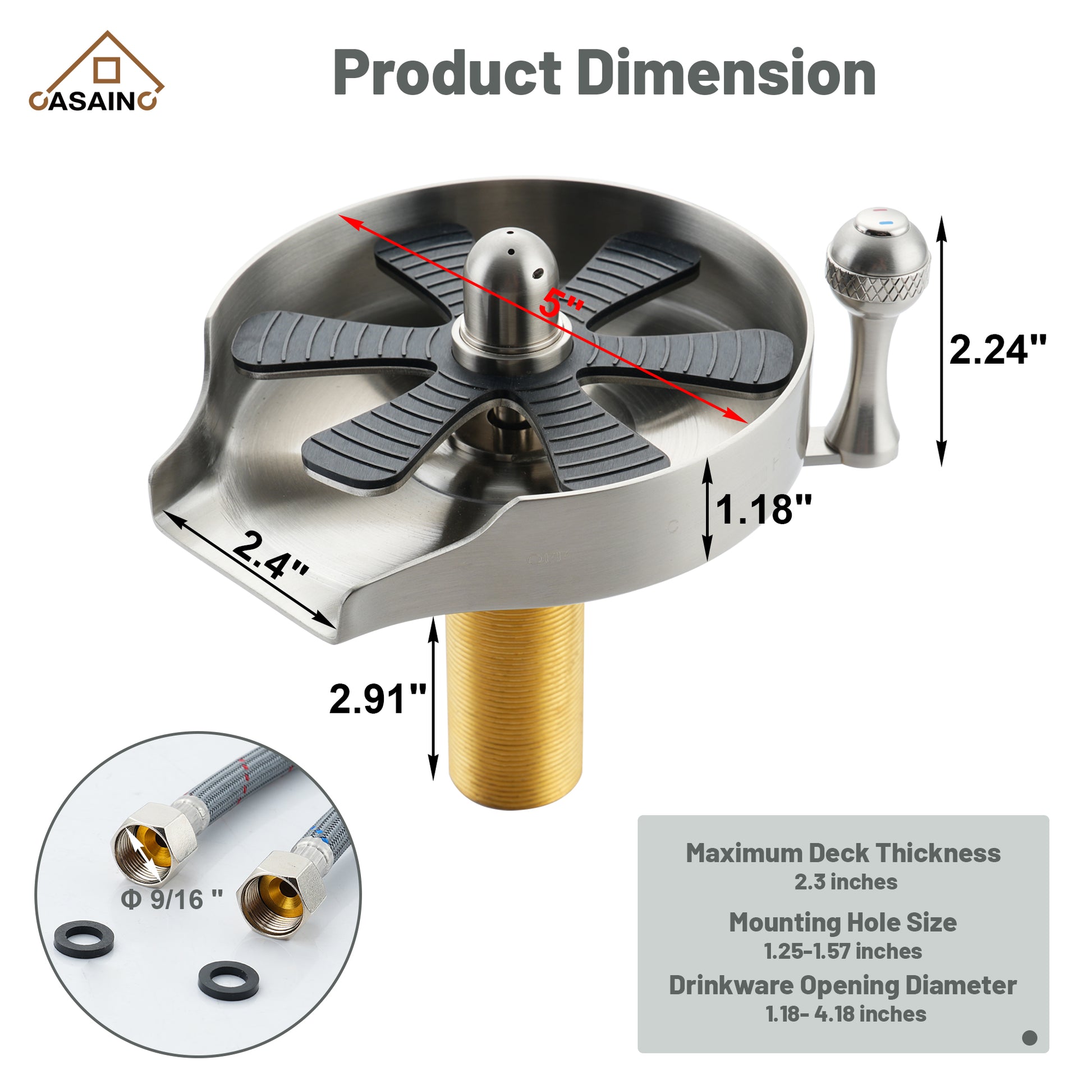 Glass Rinser Cup Washer Kitchen Faucet Top-Quality Automatic Cup Cleaning Cup Rinser With Hot and Cold Options High-pressure Water Jets
