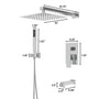 10" Three Function Pressure Balance Shower System with Valve Included