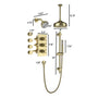 8" Dual Shower Head System with Slide Bar & Hand Shower & 4 Body Jets 