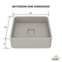 15in Bathroom Concrete Square Vessel Sink with Drainer in Mottled Bluish Grey / Cold Concrete Grey / Taupe Clay