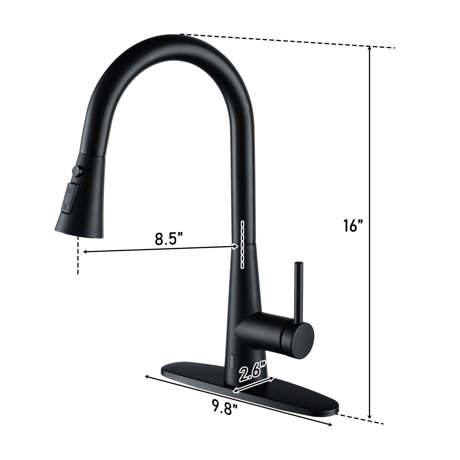 Touchless Single Handle Pull-Down Kitchen Faucet with Infrared Sensing Retractable Hose