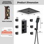 Thermostatic 4-Function LED Luxury Shower System with 12" Rainfall Showerhead