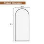 34"x78" Tempered Glass Shower Screen with Integrated Curved Frame