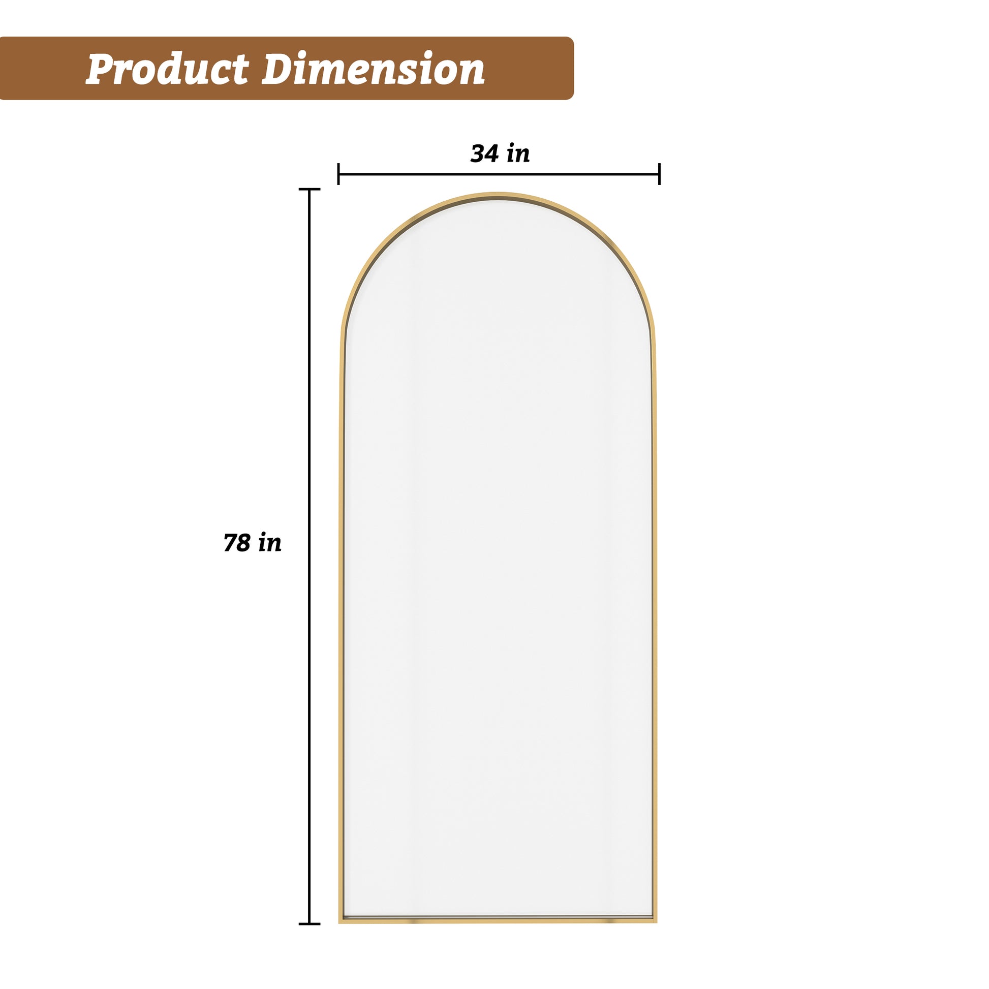 34"x78" Tempered Glass Shower Screen with Integrated Curved Frame