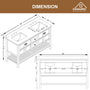 CASAINC Bathroom Vanity 60 x 22 x 35.4 with 1.2" Thickness Countertop & Backsplash, Bothe Side Rectangular Sink, 4 Soft Closing Doors, 2 Dove Tail Drawer Construction, Soft Close Drawer Hinges, Gray, White (With Mirror)