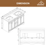 CASAINC 60" Solid Wood Bathroom Vanity with 1.2" Edge Italian Carrara Marble Countertop & Backsplash, Center Rectangular Sink, 4 Soft Closing Doors, 2 functional drawers, Grey, Matte White, Mirror, No Mirror