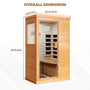 1-Person Indoor Infrared Sauna Room with Bluetooth & LED Light