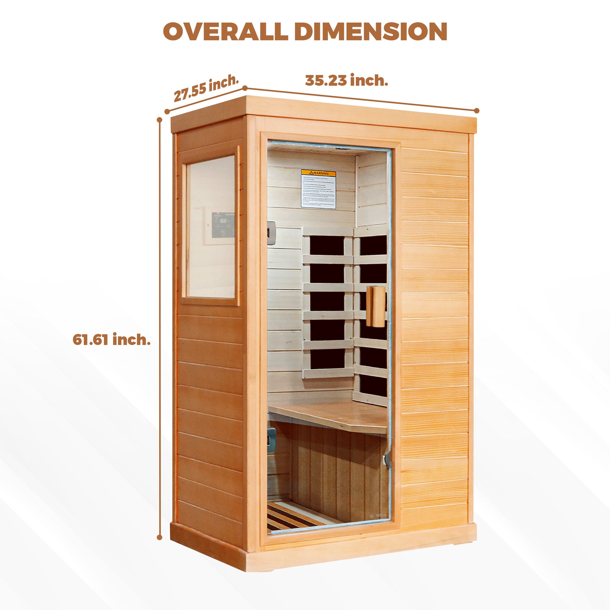 1-Person Indoor Infrared Sauna Room with Bluetooth & LED Light