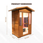 Peak Roof Outdoor Red Cedar Infrared Sauna with Bluetooth & Lighting