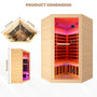 Canadian Hemlock 2-Person Infrared Corner Sauna with Chromotherapy & Bluetooth