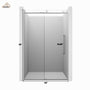 48"x76" Frameless Shower Door with Cushioned Single Slide Shower Enclosure in Brushed Nickel/Chrome/Matte Black/Brushed Gold