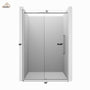 48"x76" Frameless Shower Door with Cushioned Single Slide Shower Enclosure in Brushed Nickel/Chrome/Matte Black/Brushed Gold