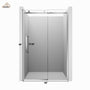 48"x76" Frameless Shower Door with Cushioned Single Slide, SGCC-Certified Tempered Shower Glass Door in Matte Black/Chrome/Brushed Nickel/Brushed Gold