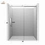 60"x76" Frameless Shower Door with Cushioned Single Slide, SGCC-Certified Tempered Shower Glass Door in Matte Black/Chrome/Brushed Nickel/Brushed Gold