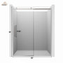 60"x76" Frameless Shower Door with Cushioned Single Slide, SGCC-Certified Tempered Shower Glass Door in Matte Black/Chrome/Brushed Nickel/Brushed Gold