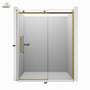 60"x76" Frameless Shower Door with Cushioned Single Slide, SGCC-Certified Tempered Shower Glass Door in Matte Black/Chrome/Brushed Nickel/Brushed Gold