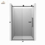 48"x76" Frameless Laminated Layer Glass Shower Door with Cushioned Single Slide Enclosure in Brushed Nickel/Chrome/Matte Black/Brushed Gold