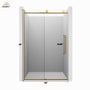 48"x76" Frameless Shower Door with Cushioned Single Slide Shower Enclosure in Brushed Nickel/Chrome/Matte Black/Brushed Gold