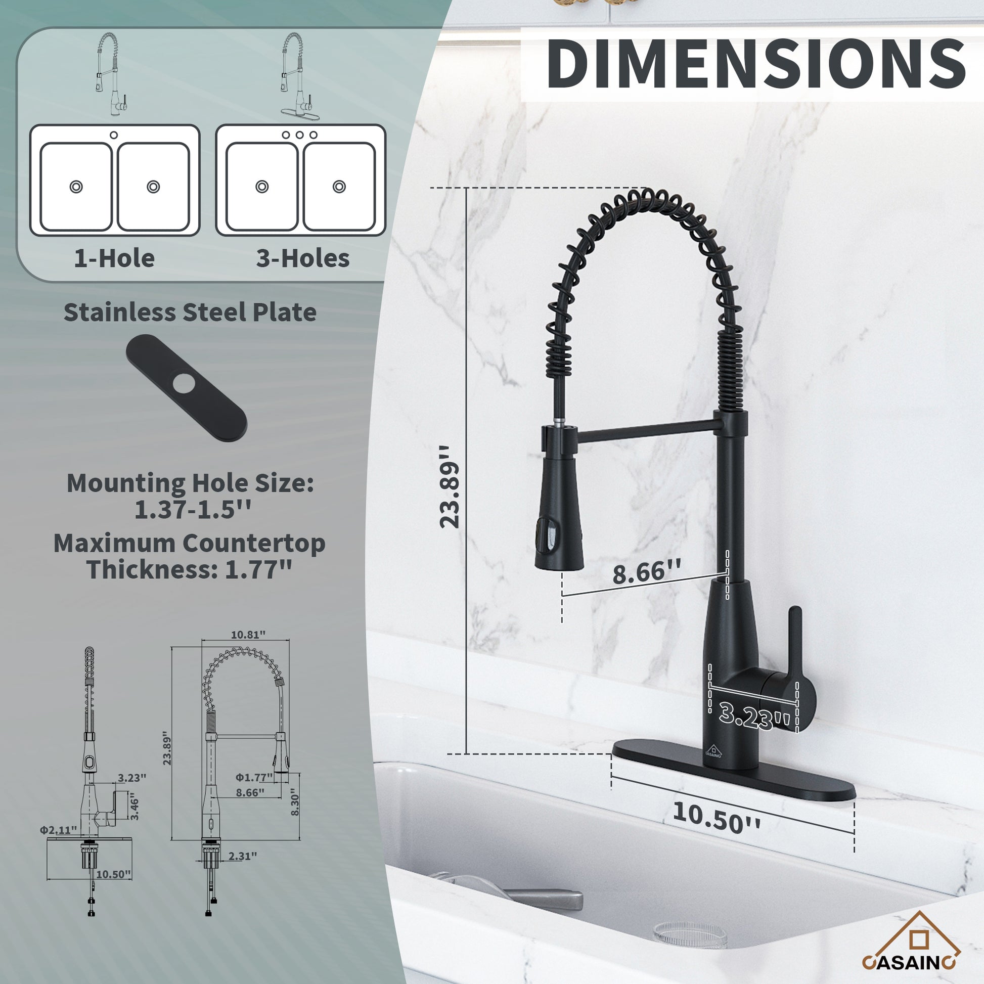 Touchless Kitchen Faucet with Digital Temperature Display