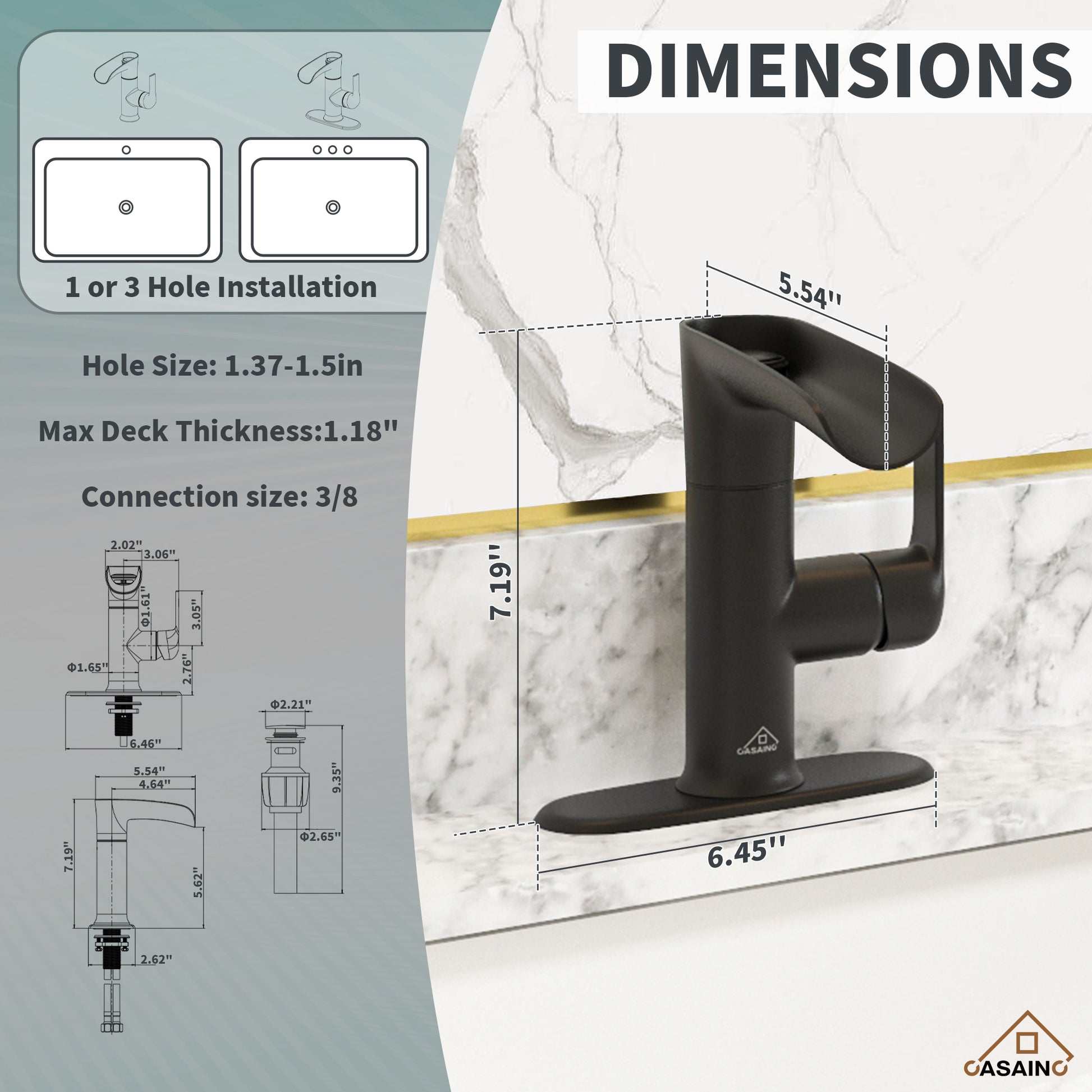 Waterfall Bathroom Sink Faucet Basin Faucet Built-in Water Filter