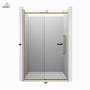 48"x76" Frameless Laminated Layer Glass Shower Door with Cushioned Single Slide Enclosure in Brushed Nickel/Chrome/Matte Black/Brushed Gold