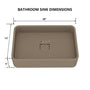 19in Bathroom Concrete Rectangular Vessel Sink with Drainer in Black Earth / Blue Ashes / Taupe Clay