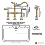 Vintage Dual-Handle Brass Kitchen Faucet with Side Spray