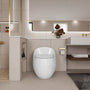 Egg Shape 1-Piece Toilet in Glossy White with 1.28 GPF Single Flush