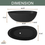 67" Solid Surface Freestanding Bathtub in (Matte Black& Grey)