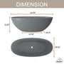 65" Solid Surface Freestanding Bathtub in (Matte Black& Grey)