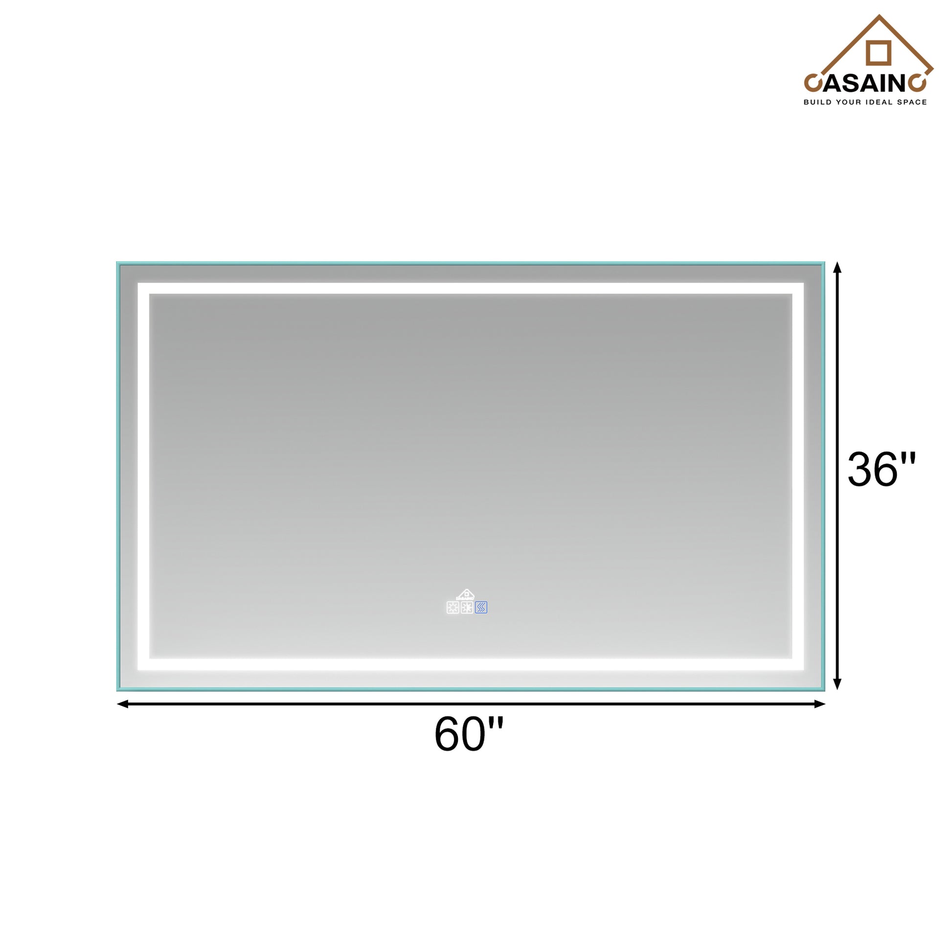 72 in. W x 36 in. H Frameless Rectangle LED Mirror for Bathroom Vanity 